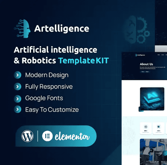 Artelligence – AI & Robotics Elementor Template Kit