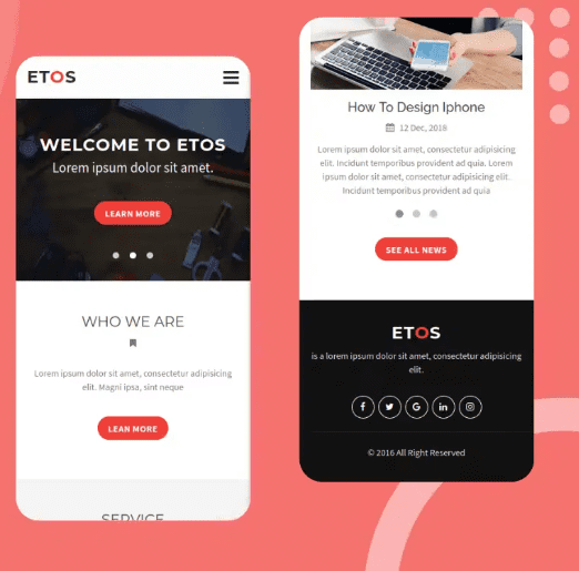 Etos – Responsive Mobile Template