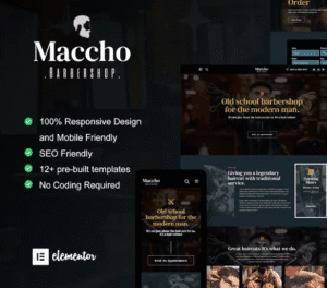 Maccho – Gentlemen Barbershop Elementor Template Kit