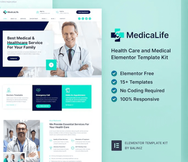 MedicaLife – Health Care & Medical Elementor Template Kit