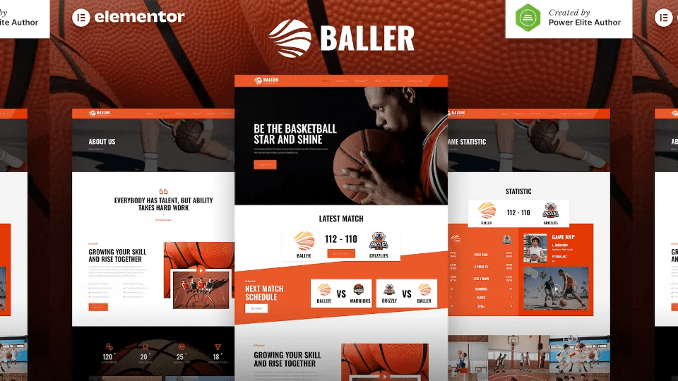 Baller – Basketball Team & Sports Club Elementor Template Kit - Image 2