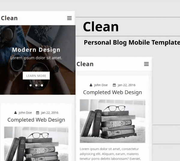Clean – Personal Blog Mobile Template