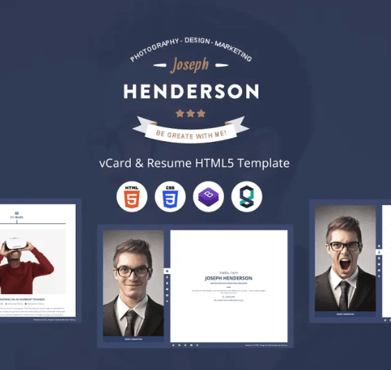 Henderson – vCard & Resume HTML5 Template
