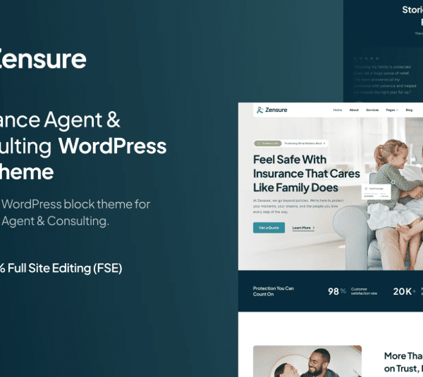 Zensure – Insurance Agent Gutenverse FSE WP Theme