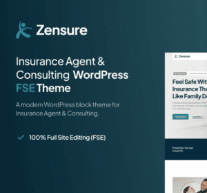 Zensure – Insurance Agent Gutenverse FSE WP Theme