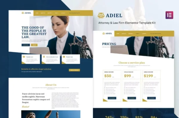 Adiel - Attorney & Law Firm Elementor Template Kit - Plugins MX - Tu ...